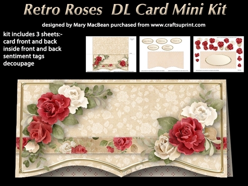 Retro Roses DL Card Mini Kit