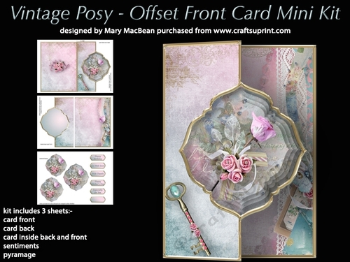 Vintage Posy - Offset Front Card Mini Kit