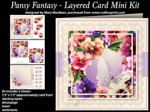 Pansy Fantasy - Layered Card Mini Kit