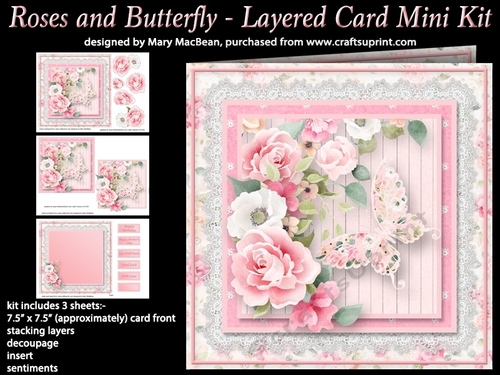 Roses and Butterfly - Layered Card Mini Kit