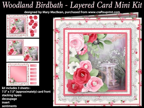 Woodland Birdbath - Layered Card Mini Kit