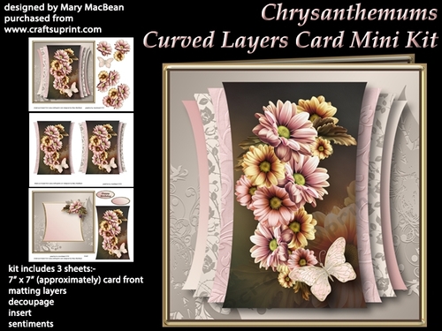 Chrysanthemums - Curved Layers Card Mini Kit
