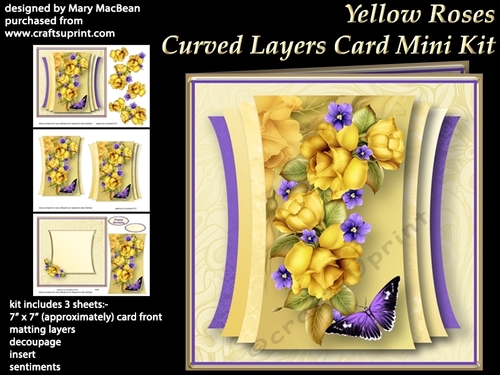 Yellow Roses - Curved Layers Card Mini Kit