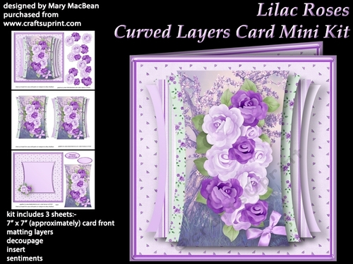 Lilac Roses - Curved Layers Card Mini Kit