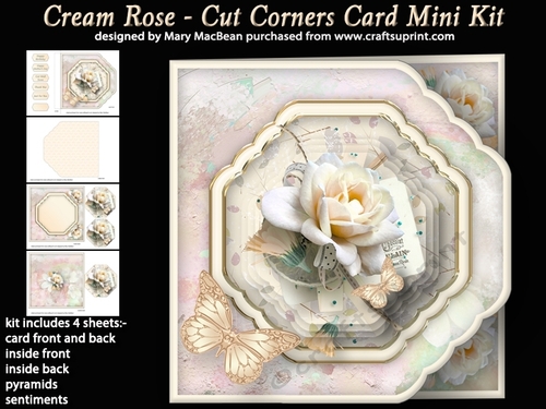Cream Rose - Cut Corners Card Mini Kit