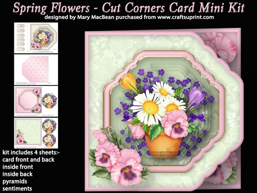 Spring Flowers - Cut Corners Card Mini Kit