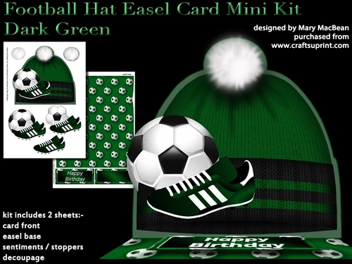 Football Hat Easel Card Mini Kit - Dark Green