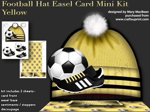 Football Hat Easel Card Mini Kit - Yellow
