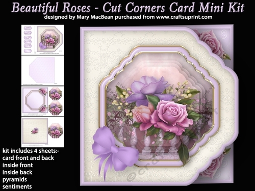 Beautiful Roses - Cut Corners Card Mini Kit