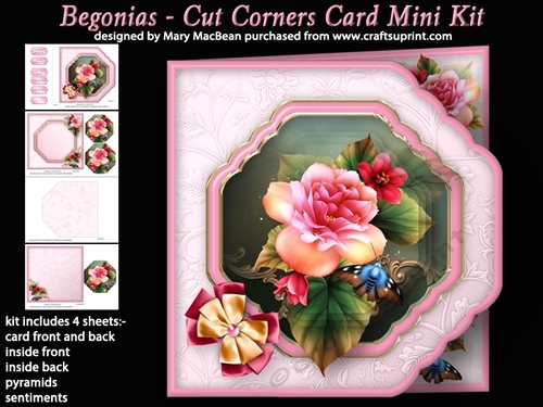 Begonias - Cut Corners Card Mini Kit
