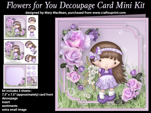 Flowers for You Decoupage Card Mini Kit
