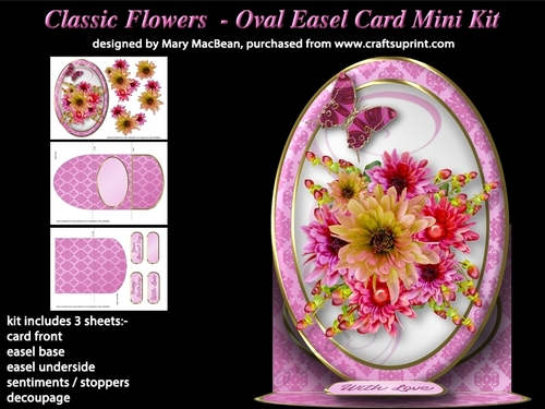 Classic Flowers - Oval Easel Card Mini Kit