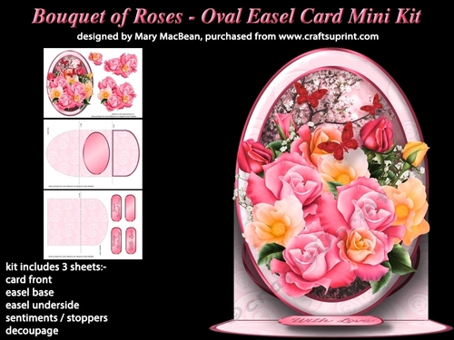 Bouquet of Roses - Oval Easel Card Mini Kit