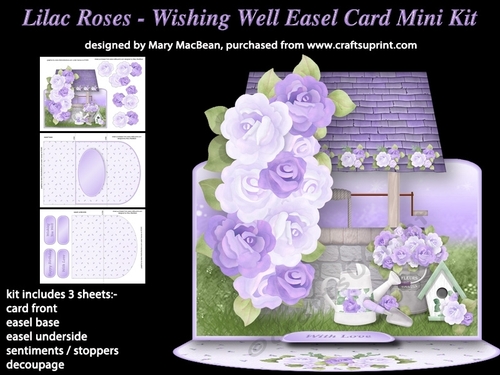 Lilac Roses - Wishing Well Easel Card Mini Kit