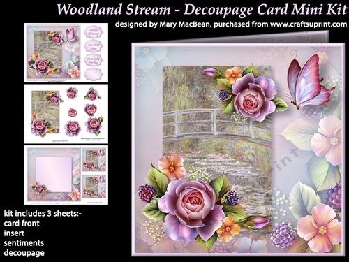 Woodland Stream - Decoupage Card Mini Kit