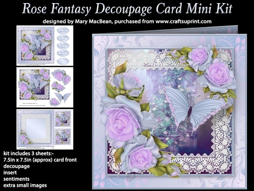 Rose Fantasy Decoupage Card Mini Kit