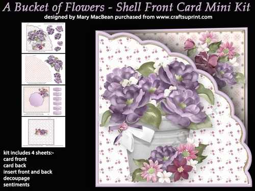 A Bucket of Flowers - Shell Front Card Mini Kit