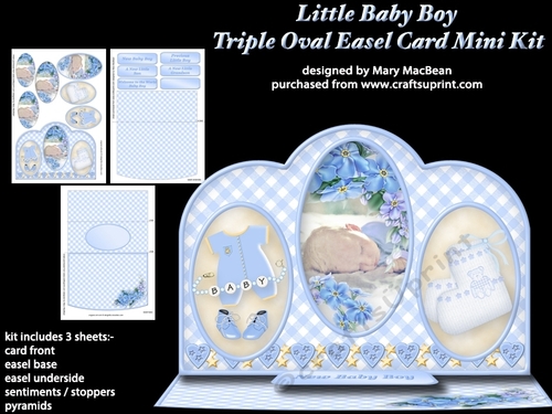Little Baby Boy - Triple Oval Easel Card Mini Kit