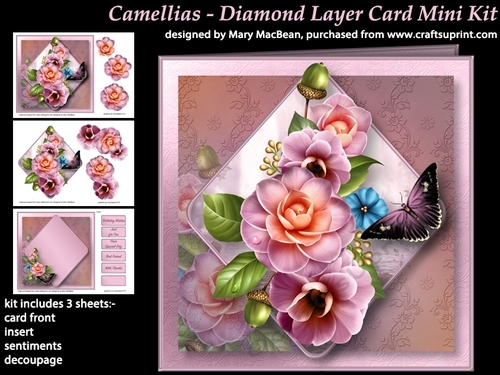 Camellias - Diamond Layer Card Mini Kit