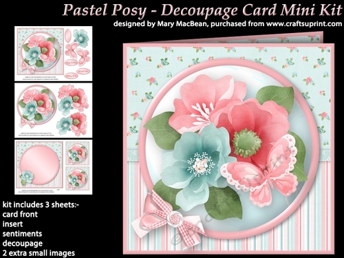 Pastel Posy - Decoupage Card Mini Kit