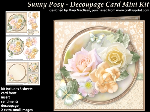 Sunny Posy - Decoupage Card Mini Kit