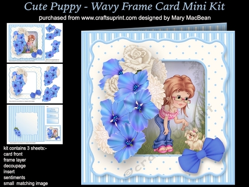 Cute Puppy - Wavy Frame Card Mini Kit