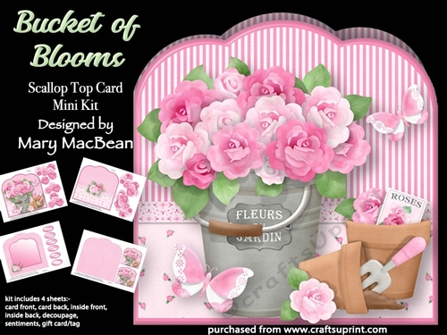 Bucket of Blooms - Scallop Top Card Mini Kit