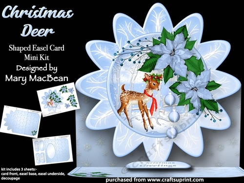 Christmas Deer - Shaped Easel Card Mini Kit