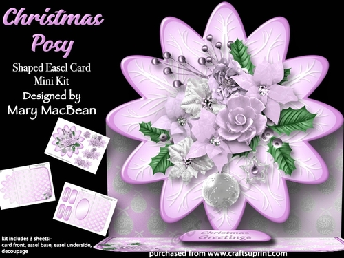 Christmas Posy - Shaped Easel Card Mini Kit