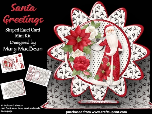 Santa Greetings - Shaped Easel Card Mini Kit