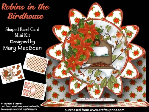 Robins in the Birdhouse - Shaped Easel Card Mini Kit
