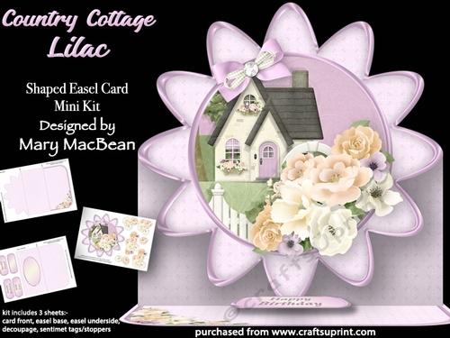 Country Cottage Lilac - Shaped Easel Card Mini Kit