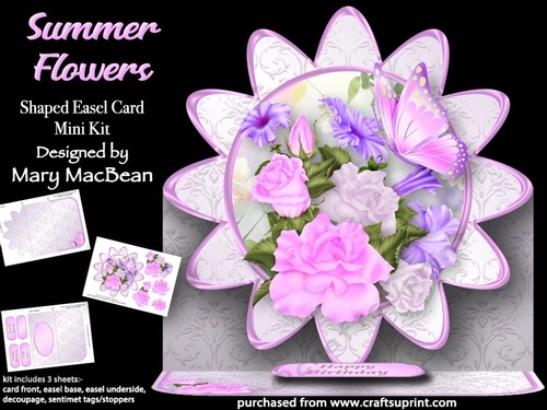 Summer Flowers - Shaped Easel Card Mini Kit