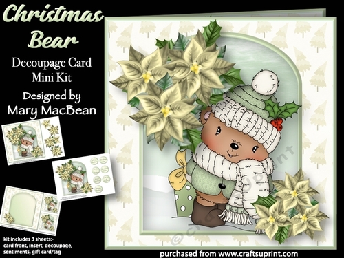 Christmas Bear - Decoupage Card Mini Kit