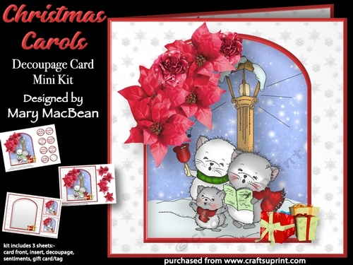 Christmas Carols - Decoupage Card Mini Kit