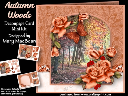 Autumn Woods - Decoupage Card Mini Kit
