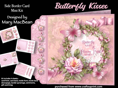 Butterfly Kisses - Side Border Card Mini Kit