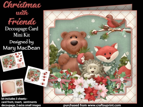 Christmas with Friends - Decoupage Card Mini Kit
