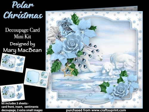 Polar Christmas - Decoupage Card Mini Kit