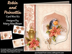 Robin and Poinsettia Border Card Mini Kit