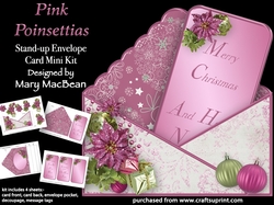 Pink Poinsettias - Stand-up Envelope Card Mini Kit