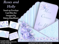 Roses and Holly - Stand-up Envelope Card Mini Kit