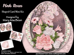 Pink Roses - Shaped Card Mini Kit