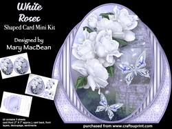 White Roses - Shaped Card Mini Kit