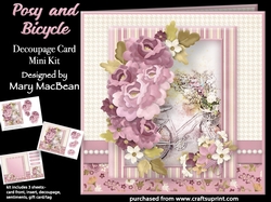 Posy and Bicycle - Decoupage Card Mini Kit