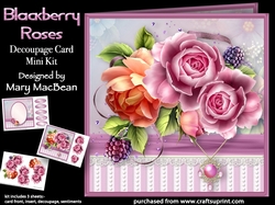Blackberry Roses - Decoupage Card Mini Kit