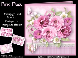 Pink Posy - Decoupage Card Mini Kit