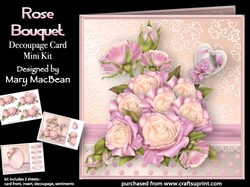 Rose Bouquet - Decoupage Card Mini Kit