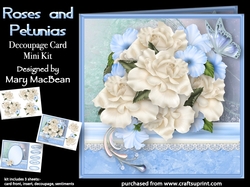 Roses and Petunias - Decoupage Card Mini Kit