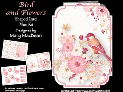 Bird and Flowers - Shaped Card Mini Kit